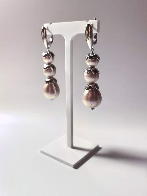 Серьги Жеми — розовый каскад 5,5 см